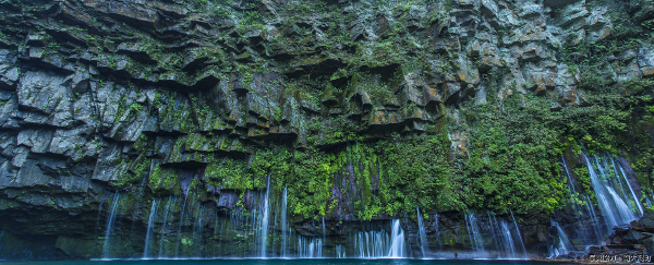 神秘的な雄川の滝